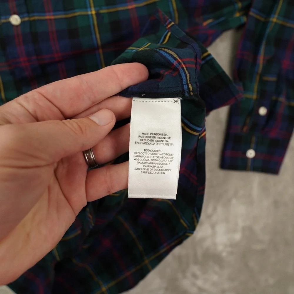 Ralph Lauren Button Up Shirt Boy's XL 18-20 Multicolor Plaid Preppy School